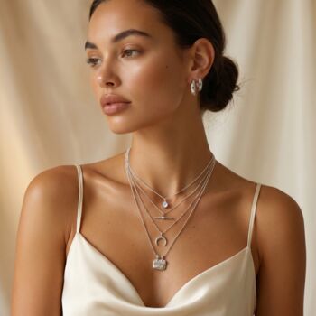 Ether Loop Charm Necklace In Sterling Silver/Gold Plated, 4 of 6