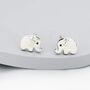 Sterling Silver Cute Baby Elephant Stud Earrings, thumbnail 4 of 10