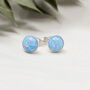 Sterling Silver Opal Stud Earrings, thumbnail 3 of 6