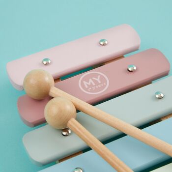 Personalised Pastel Xylophone Wooden Toy 18m+, 4 of 5