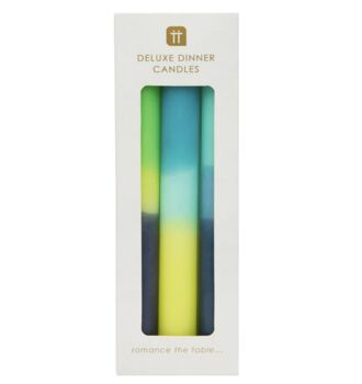 Three Ombre Blue ,Green And Yellow Candles, 2 of 2