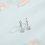 Sterling Silver Forget Me Not Flower Huggie Hoop Earrings, thumbnail 3 of 10