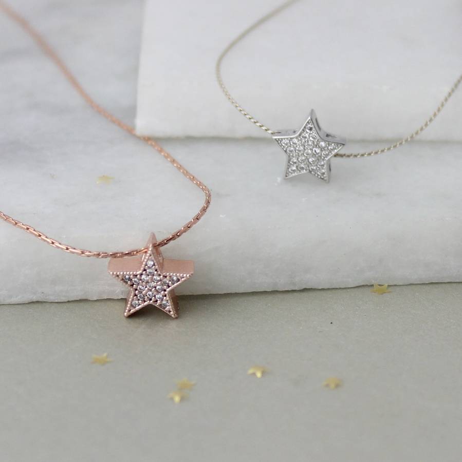 Keimau Pave Crystal Star Necklace By Bish Bosh Becca ...