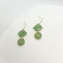 Sage Green Geometric Dainty Drop Earrings, thumbnail 7 of 12