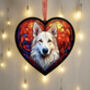 German Shepherd Stained Glass Effect Heart Suncatcher, thumbnail 6 of 7