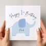 Personalised 1st / 2nd Birthday Card: Pink Or Blue Elephant Design, thumbnail 2 of 9