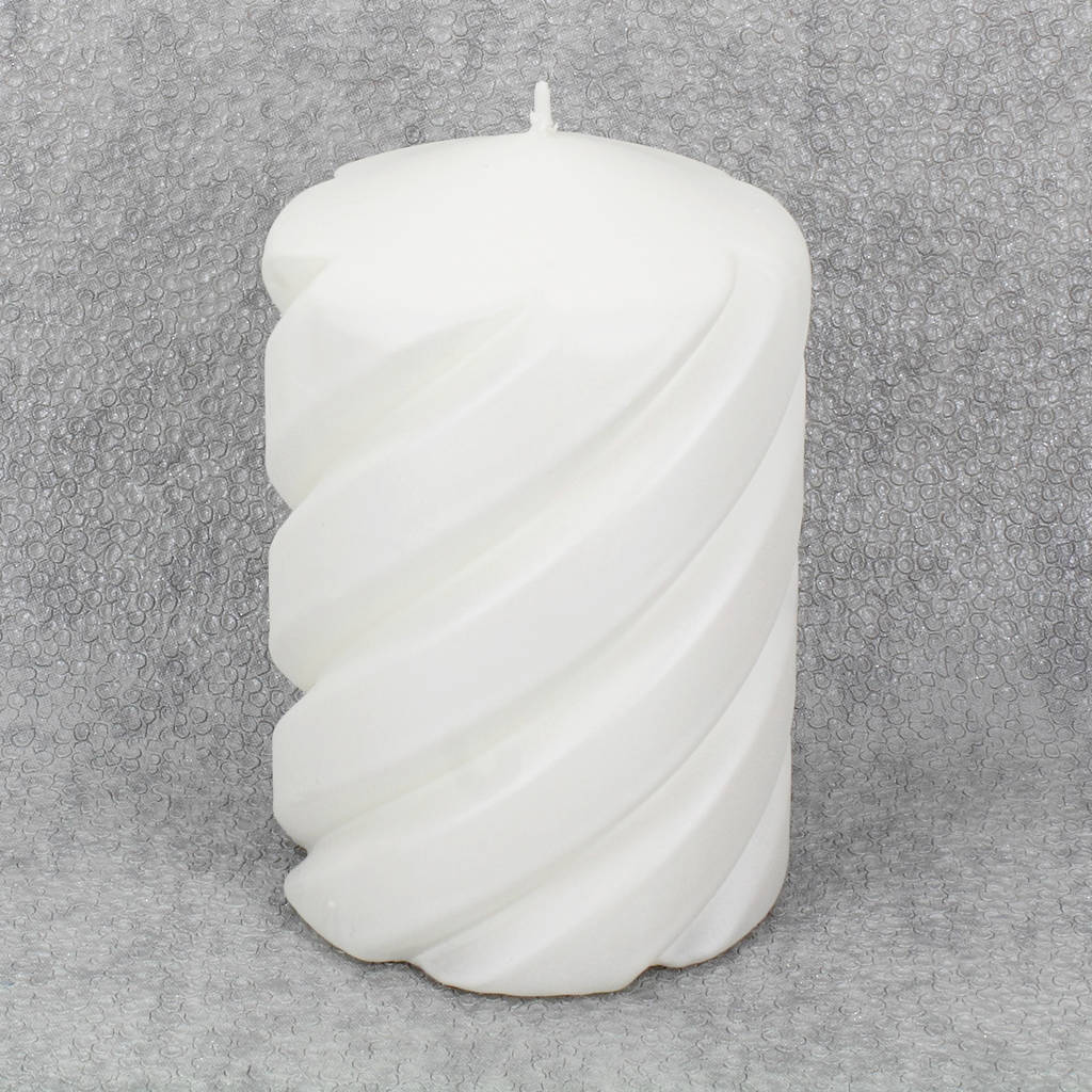 xxl white pillar spiral candles by g decor by g decor