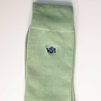 Sage Green Wedding Tie Set And Socks Groomsmen Gift, 12 of 12