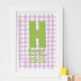 New Baby Personalised Gingham Print, thumbnail 3 of 3