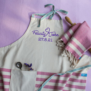 Personalised Cotton Apron And Tea Towel, 2 of 12