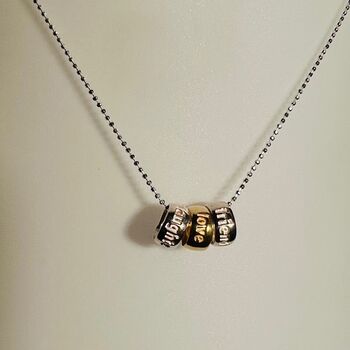 Personalised ‘Good Luck’ Sterling Silver Word Charm Necklace, 2 of 6