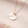 Esme 30th Birthday Disc And Birthstone Personalised Name Necklace, thumbnail 1 of 12