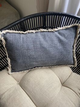 Dara Black Cotton Cushion, 30 X 50, 5 of 8