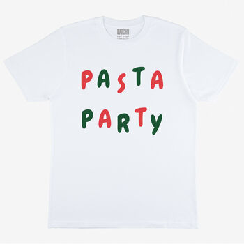 Pasta Party Unisex Slogan T Shirt In White, 3 of 3