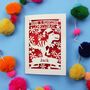 Personalised Papercut Dinosaur Christmas Card, thumbnail 1 of 9