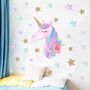 Unicorn And Stars Kid’s Room Decal Wall Stickers, thumbnail 1 of 5