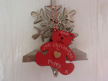 1st Christmas Teddy Personalised Decoration, 5 of 8