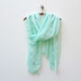 Mint Green Feather Scarf With Personalisation, thumbnail 2 of 12