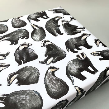 Badger Watercolour Wrapping Paper, 2 of 10