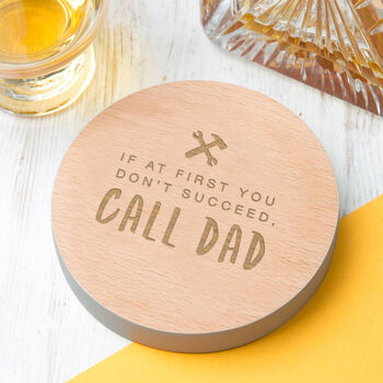 Engraved 'Call Dad' Coloured Coaster Gift For Fathers Day, 5 of 7