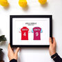 Personalised Football Team Print For Couples, thumbnail 7 of 8
