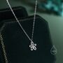 Tiny Forget Me Not Flower Blossom Pendant Necklace, thumbnail 1 of 12