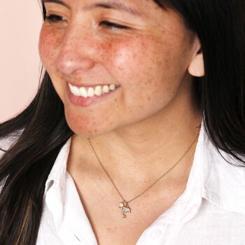 Stainless Steel Pearl Dolphin Pendant Necklace, 4 of 5