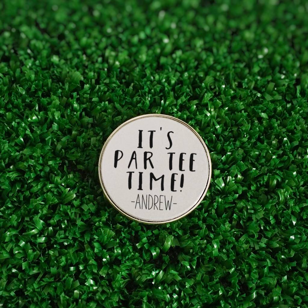 Personalised ‘It’s Par Tee Time’ Golf Ball Marker, 1 of 2