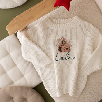 Personalised Gingerbread Children's Christmas Jumper, 3 of 4