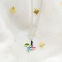 Colourful Rainbow Windmill Charm Summer Necklace, thumbnail 4 of 6