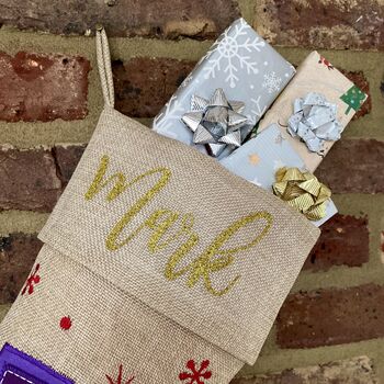 Hessian Snowman Stocking, 3 of 3