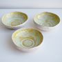 Handmade Textural Yellow Ceramic Ring Dish Bowl, thumbnail 6 of 8