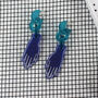 Blue Hand Shaped Acrylic Earrings, thumbnail 1 of 4