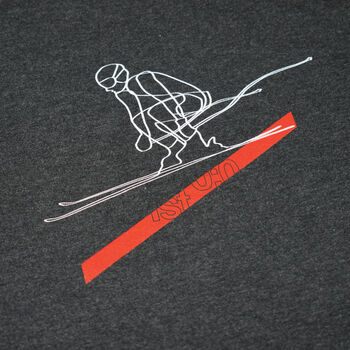Ski Racer Heather Grey Organic T Shirt, 2 of 7