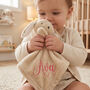 Personalised Beige Plush Bunny Baby Comforter Blanket, thumbnail 1 of 9