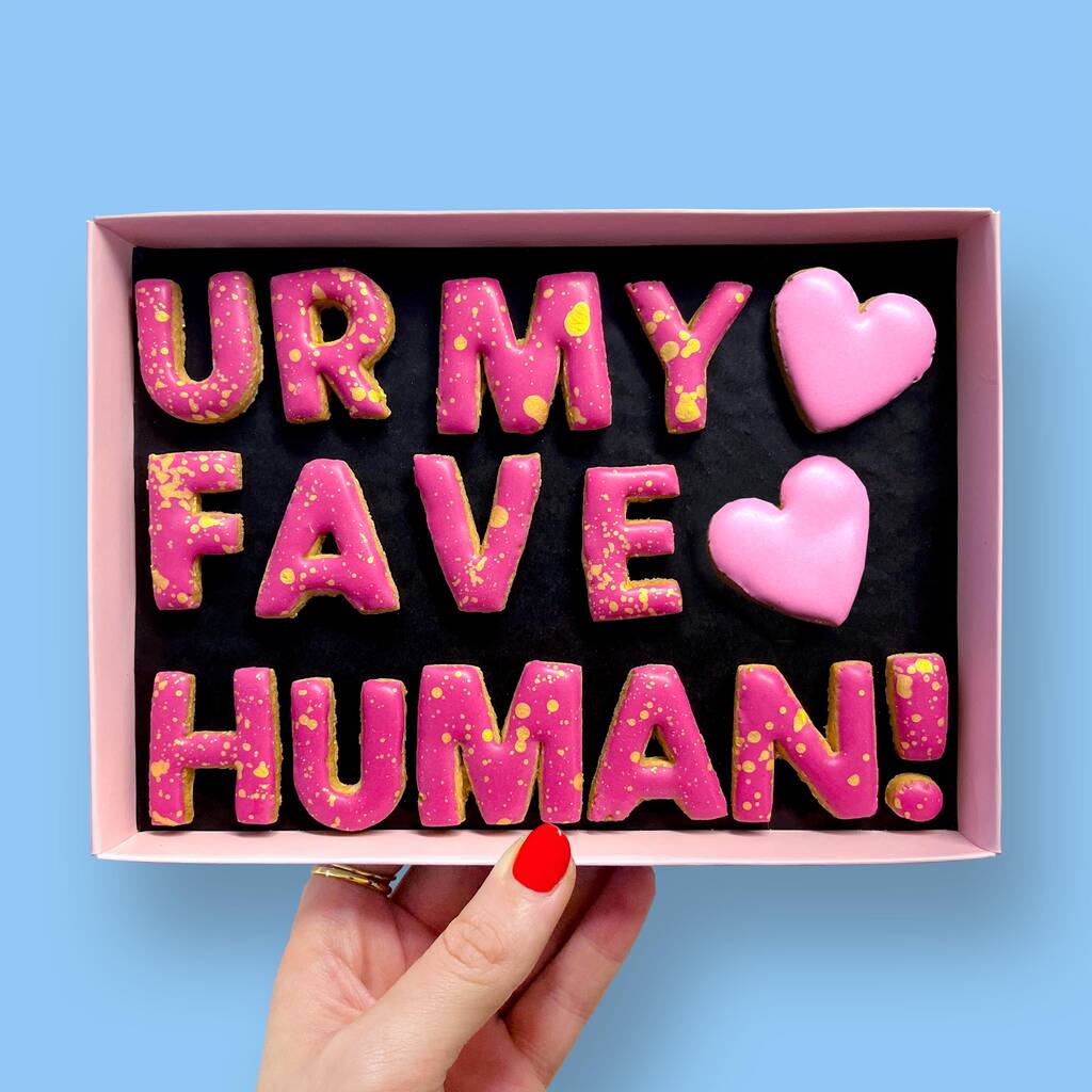 Ur My Fave Human! Letterbox Message Cookies Hot Pink, 1 of 2