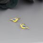 Blue Tit Bird Stud Earrings In Sterling Silver, thumbnail 8 of 12