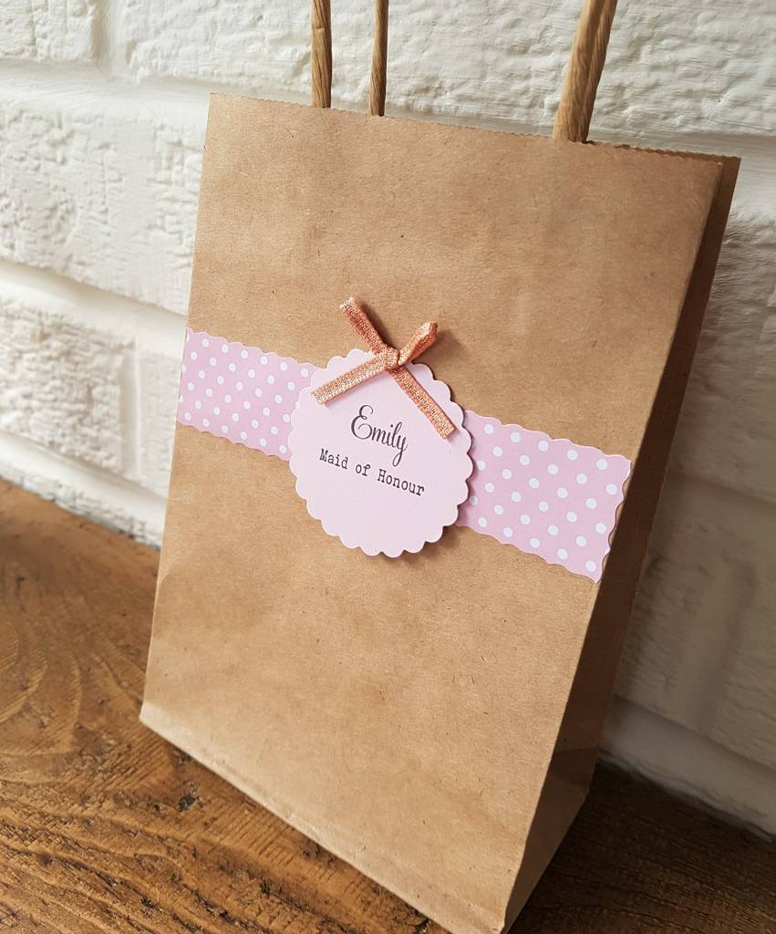 personalised kraft hen party gift bag by vintage twee