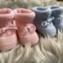 Knitted Tie Up Newborn Baby Booties, thumbnail 2 of 8