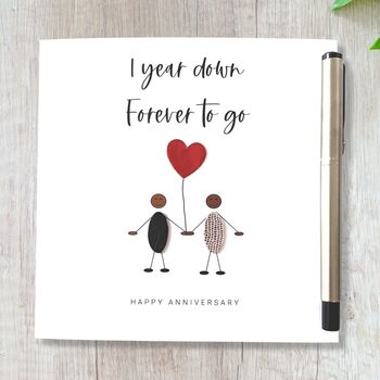 1st Wedding Anniversary Card Paper Anniversary, 3 of 7