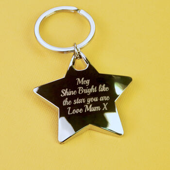 Personalised Silver Star Message Keyring, 2 of 6