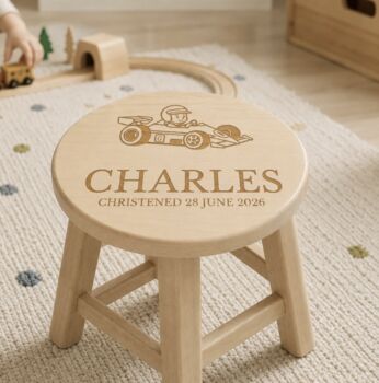 Personalised Racing Car Childs Stool, 3 of 5