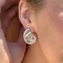 Textured Spiral Shell Oversized Stud Earrings, thumbnail 1 of 5