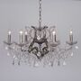 Antique French Chandelier In Silver Six Branches, thumbnail 1 of 3
