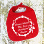 Personalised First Christmas Dinner Bib, thumbnail 1 of 4