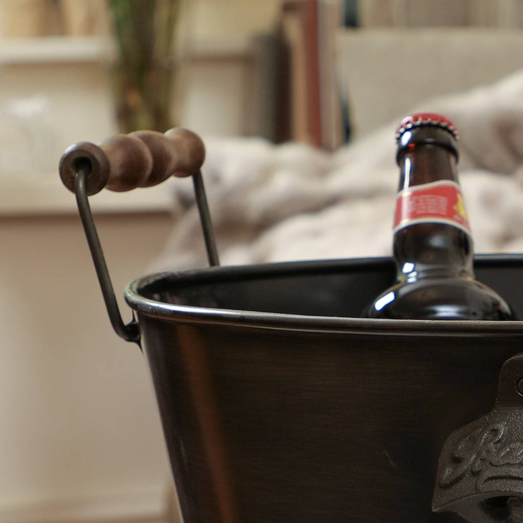personalised large beer bucket with bottle opener by dibor