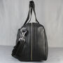 Black Leather Weekend Bag With Gunmetal Zip, thumbnail 8 of 10