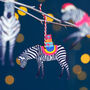 Set Of Four Christmas Zebra Decorations, thumbnail 3 of 4