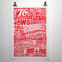 The Seventies 1970’s Decade Typography Print, thumbnail 6 of 10