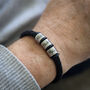 Personalised Mens Bracelet With Engraved Name Rings, thumbnail 1 of 9